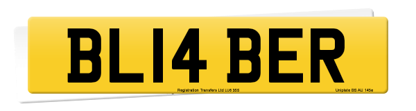 Registration number BL14 BER